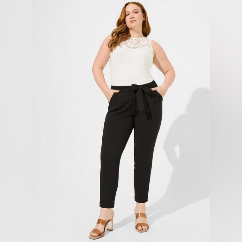 Torrid 4X Pull-On Taper Stretch Crepe Tie-Front Pant